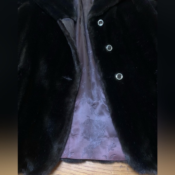 Luxurious Vintage 60s-70s Mincara Black/Brown Faux Fur Coat - Picture 15 of 16